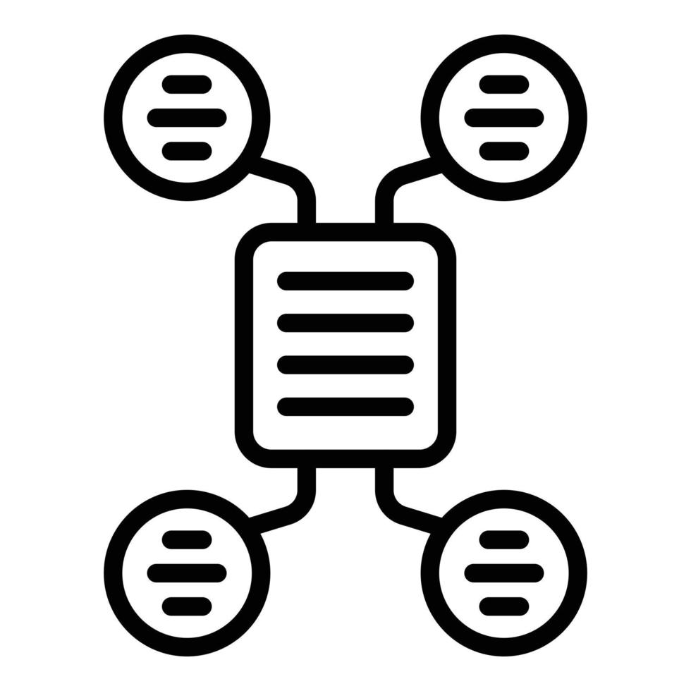 Scheme data icon outline vector. Study case vector