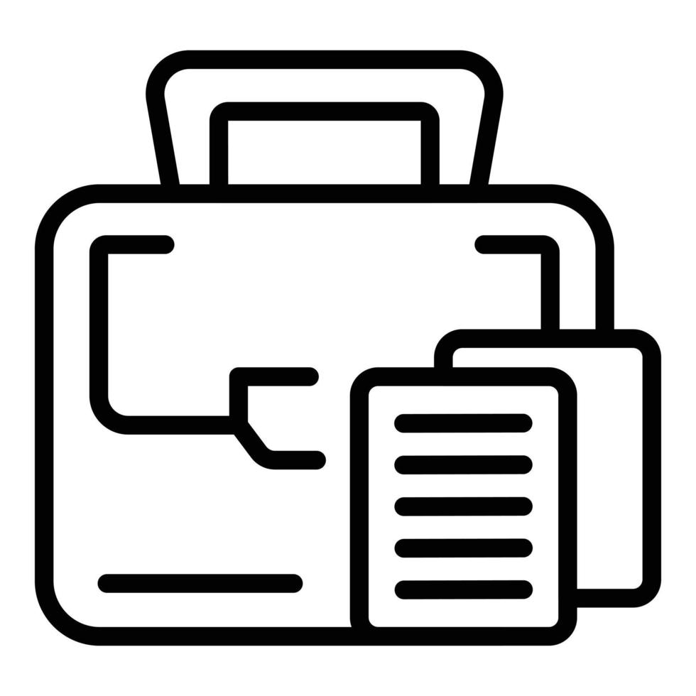Business suitcase icon outline vector. Study case vector