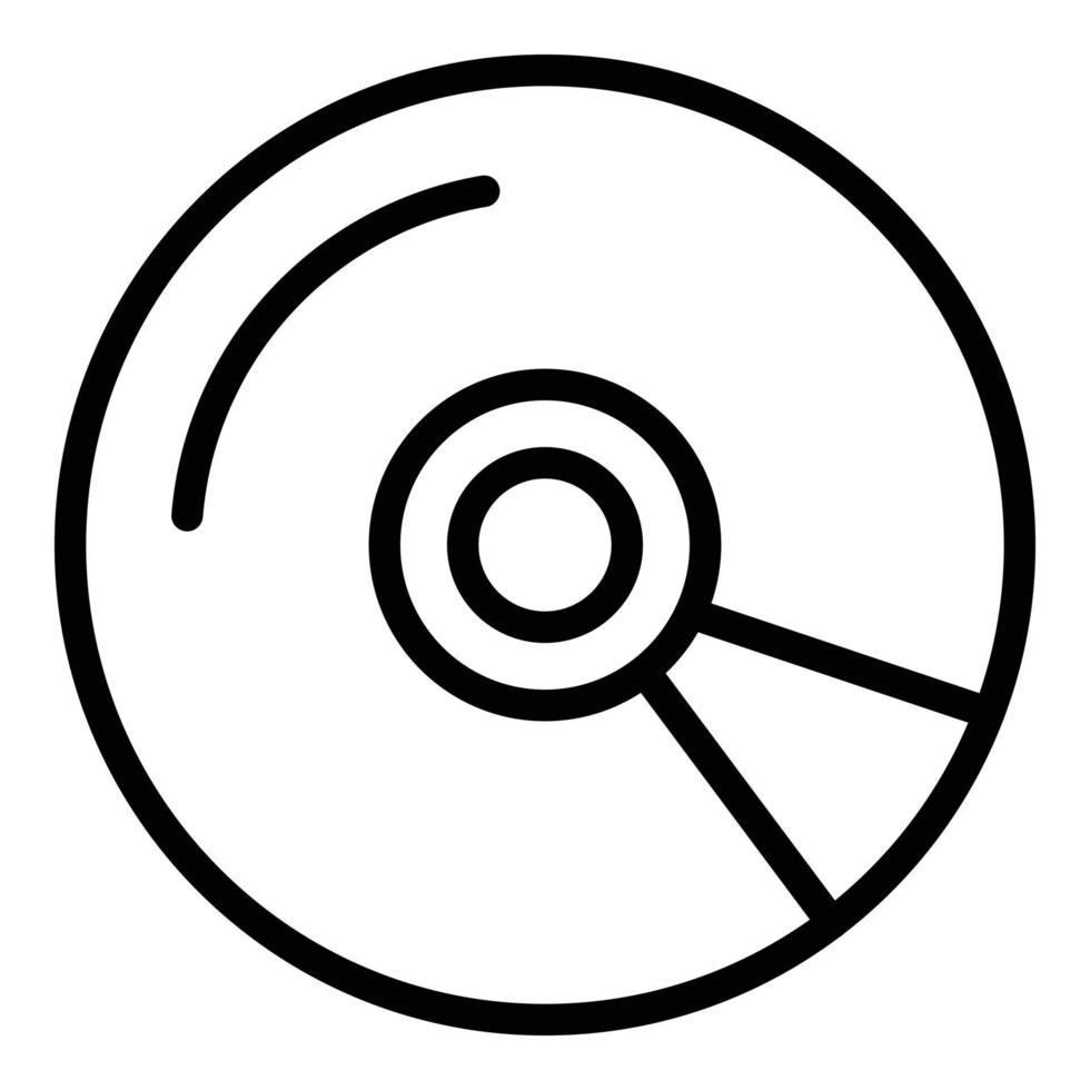 vector de contorno de icono de disco de tienda en línea. almacenar computadora