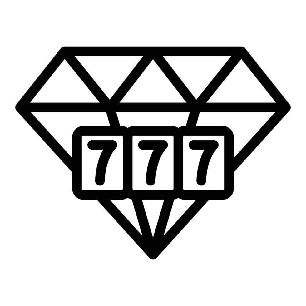 Diamond prize icon outline vector. Draw lottery vector