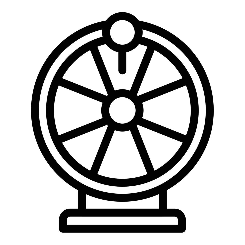 Lucky wheel icon outline vector. Draw lottery vector