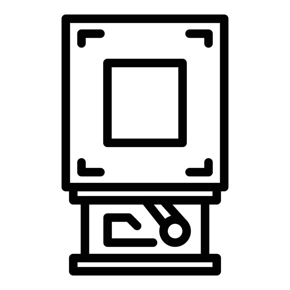 vector de contorno de icono de procesador portátil. almacenar computadora