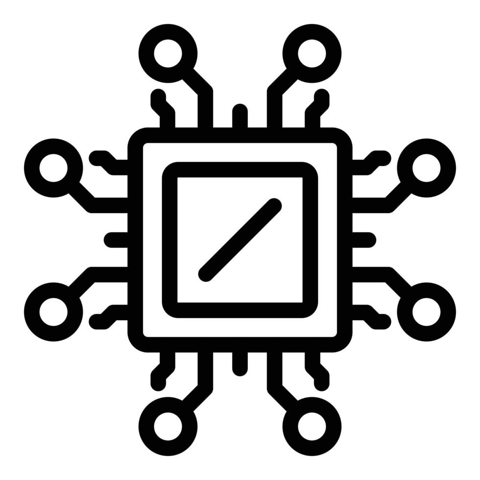 Computer processor icon outline vector. Laptop shop vector