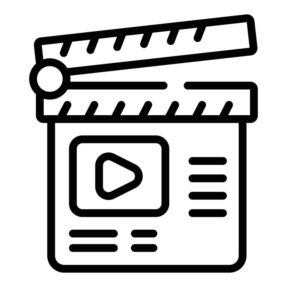 Video clapper icon outline vector. Video movie vector