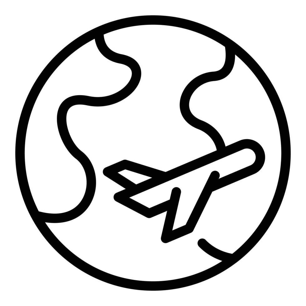 Globe trip icon outline vector. Travel world vector