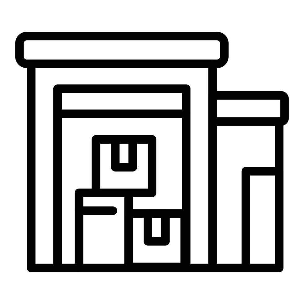 Parcel warehouse icon outline vector. Digital control vector