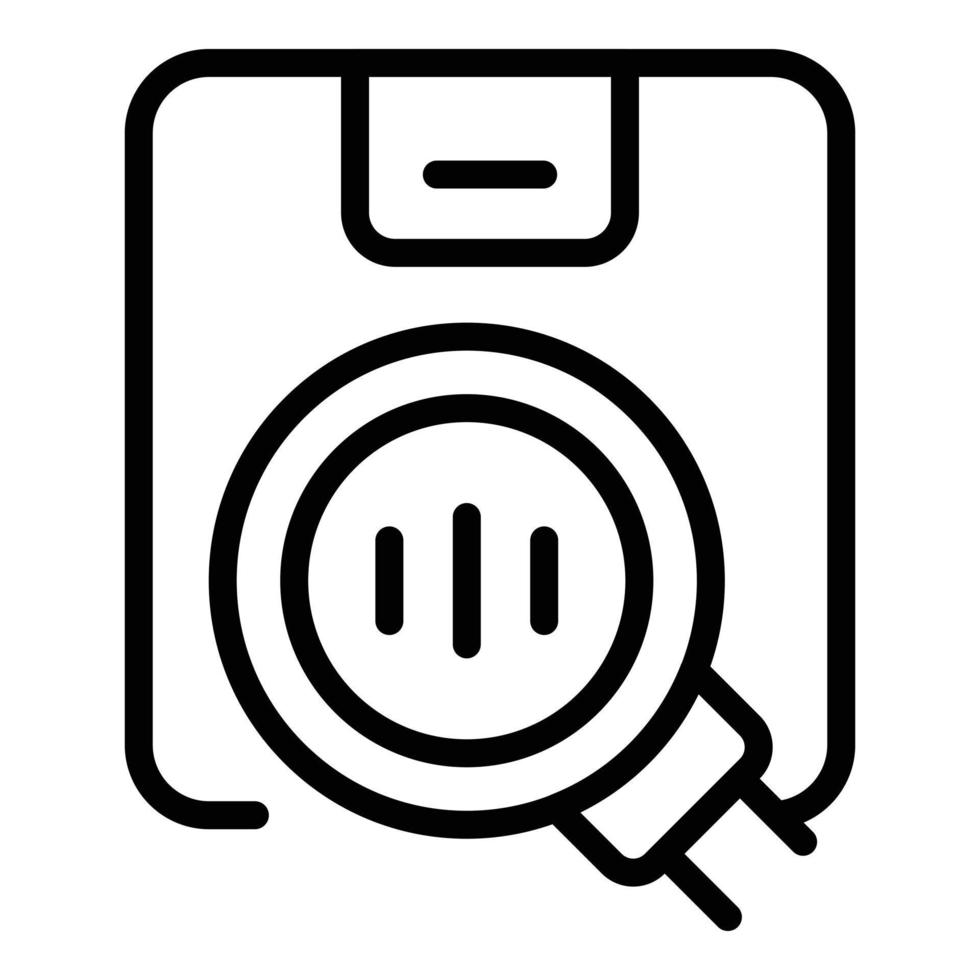 Search parcel icon outline vector. Digital control vector