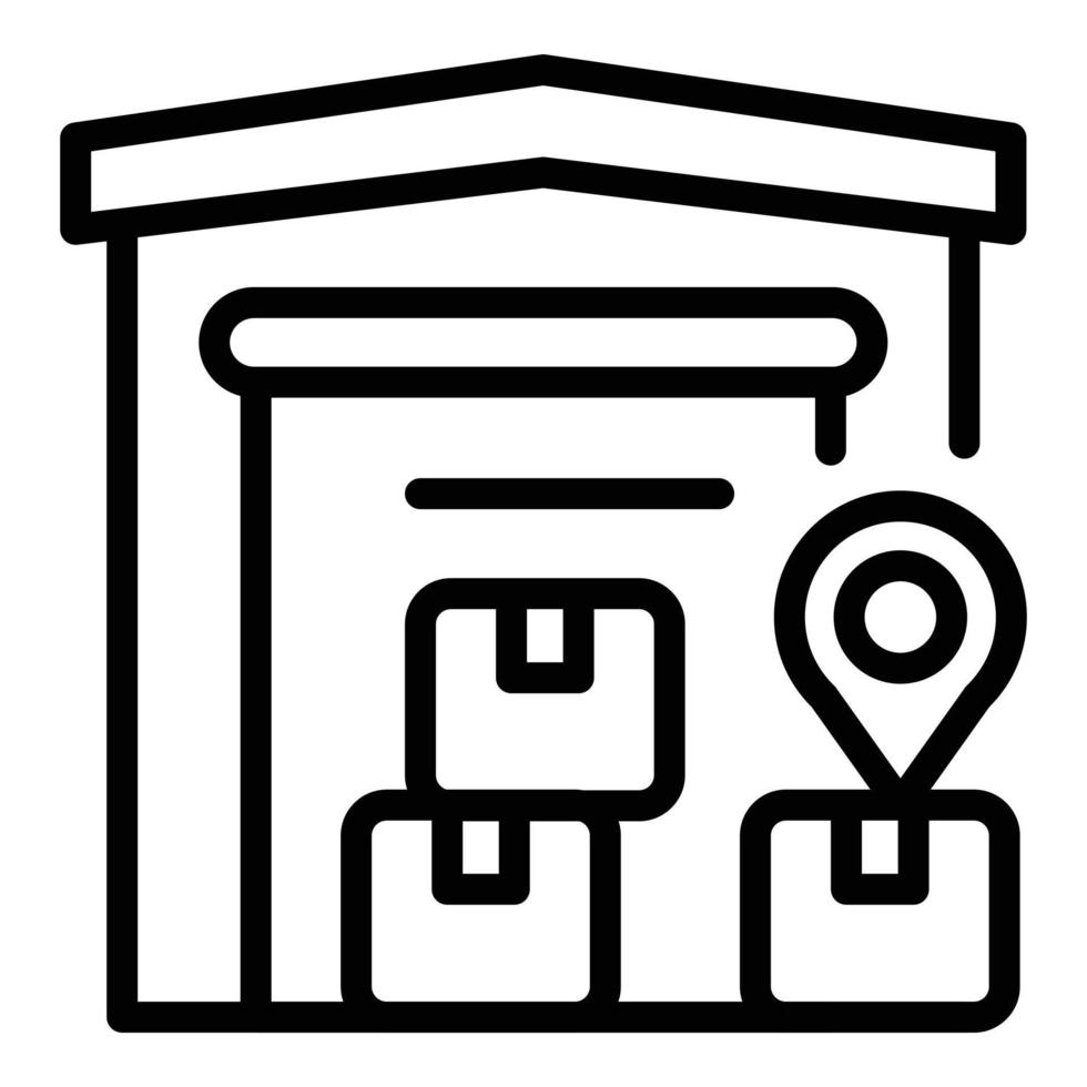 Warehouse location icon outline vector. Digital control vector