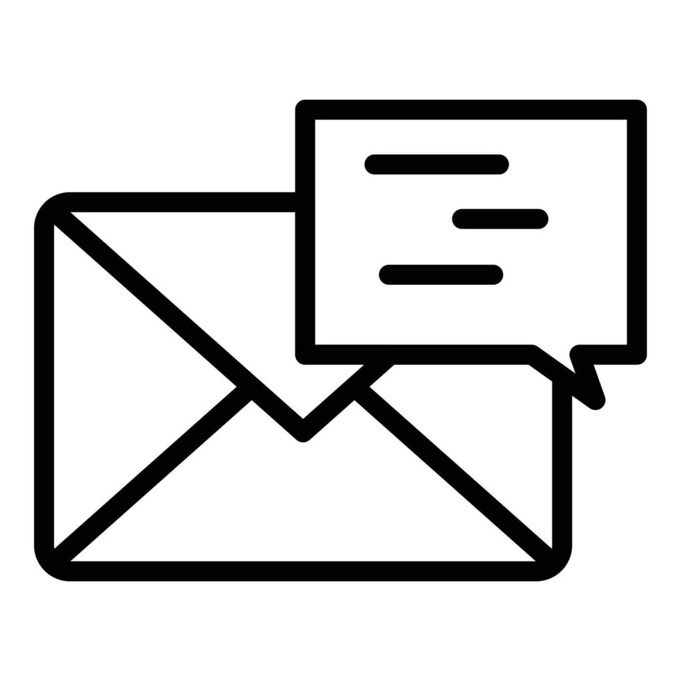 Chat mail icon outline vector. Post smm vector