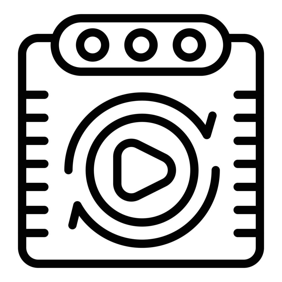 Screen play icon outline vector. Game machine vector