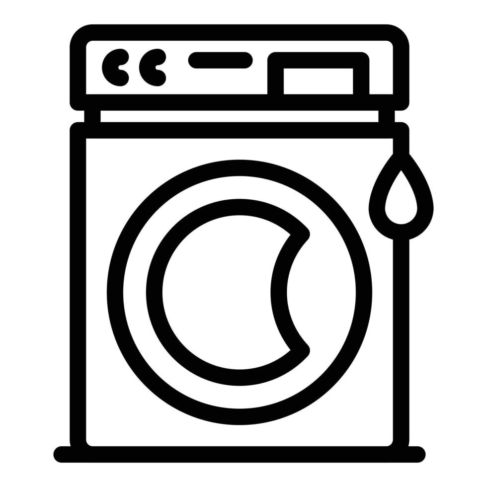 Guardar el vector de contorno del icono de la máquina de lavado de agua. gota limpia