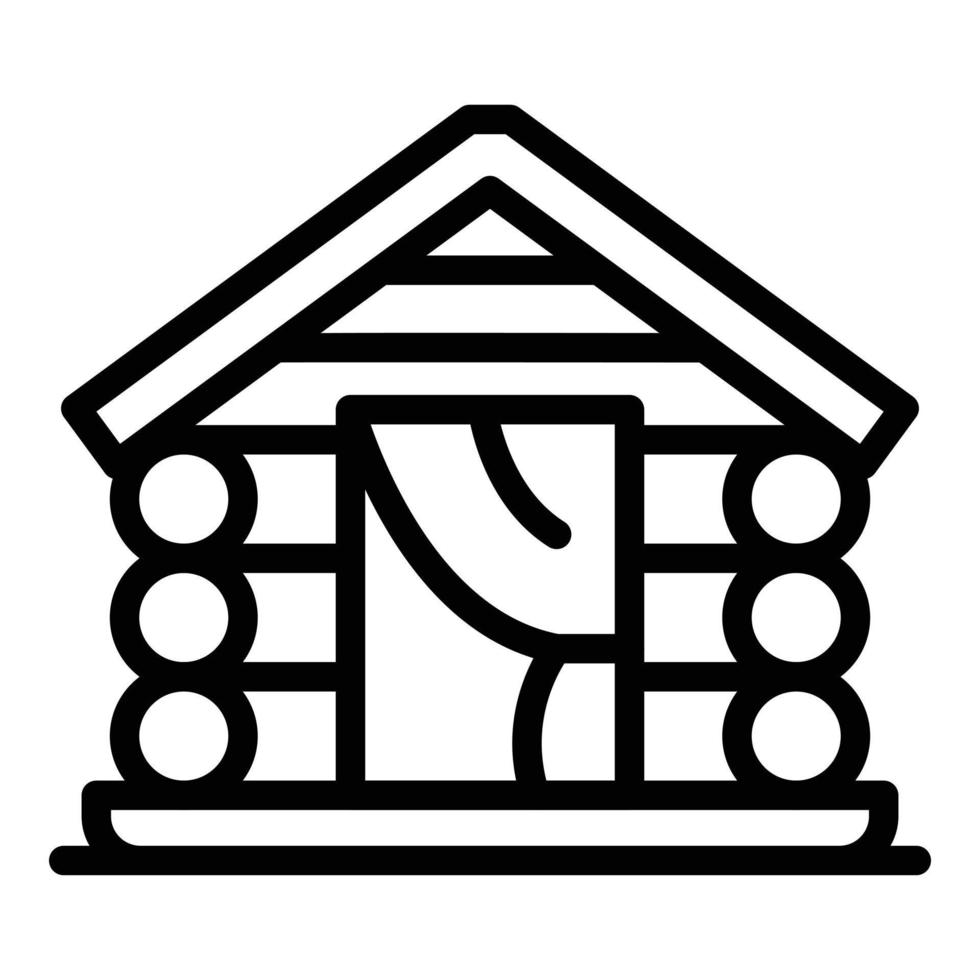 Wood bungalow icon outline vector. House beach vector