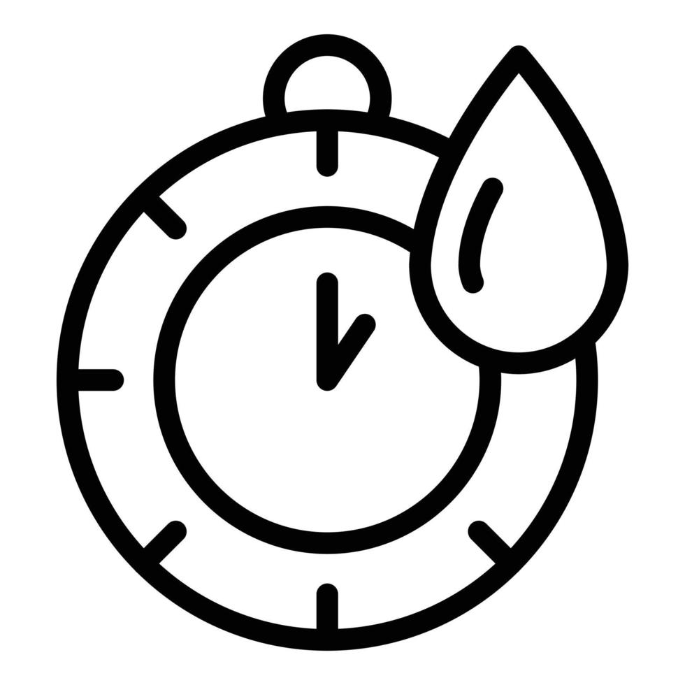 Save water time icon outline vector. Drop eco vector