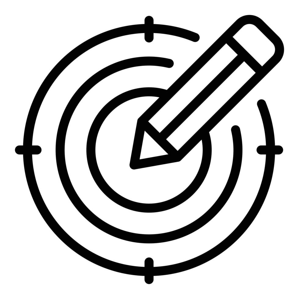 Target content icon outline vector. Digital seo vector