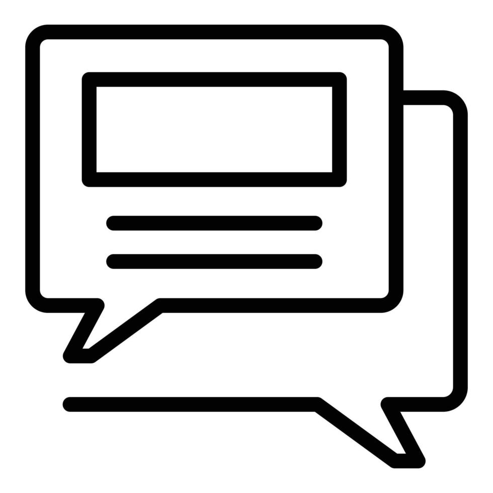 Chat bubble icon outline vector. Post smm vector