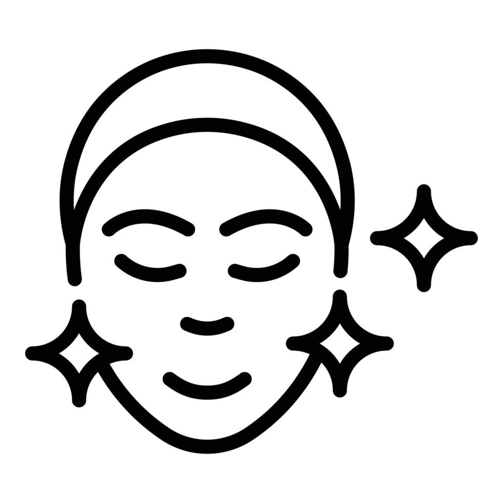Face beauty icon outline vector. Collagen hair vector