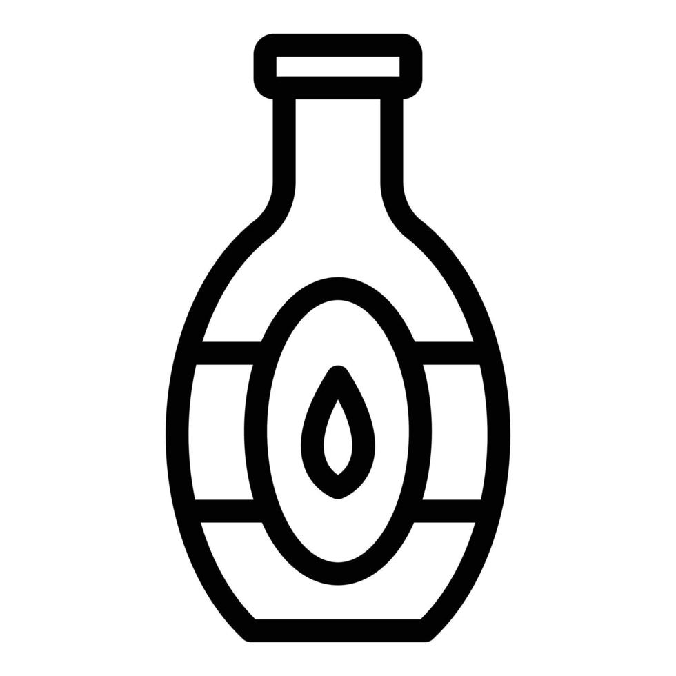 vector de contorno de icono de botella de aceite. agave de comida
