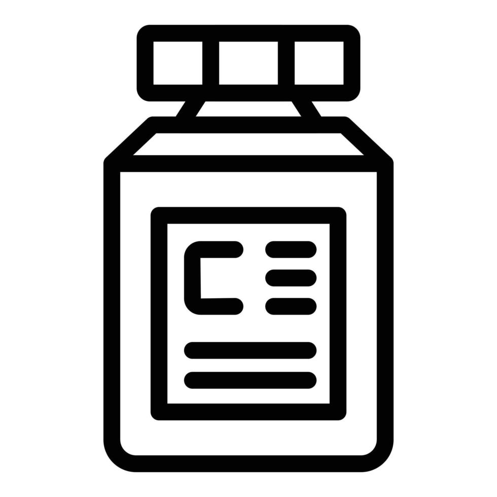Vitamin jar icon outline vector. Wating nut vector
