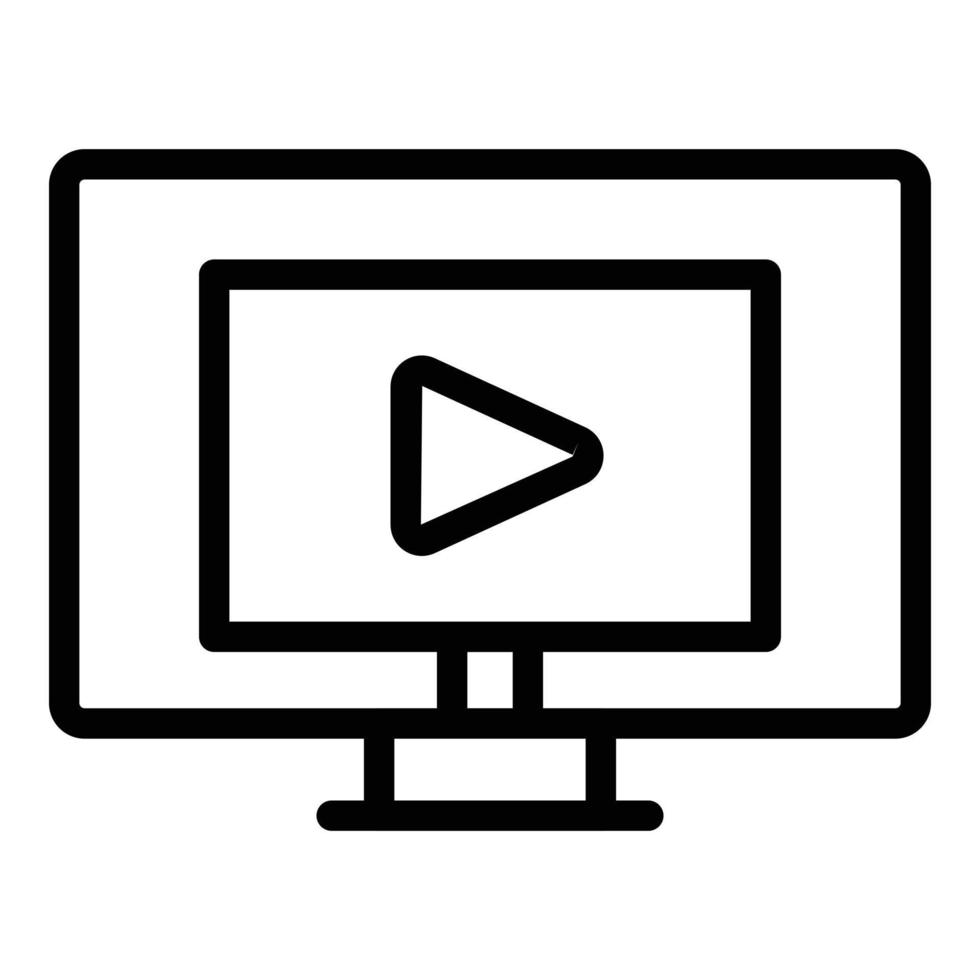 Video tutorial icon outline vector. Computer online vector