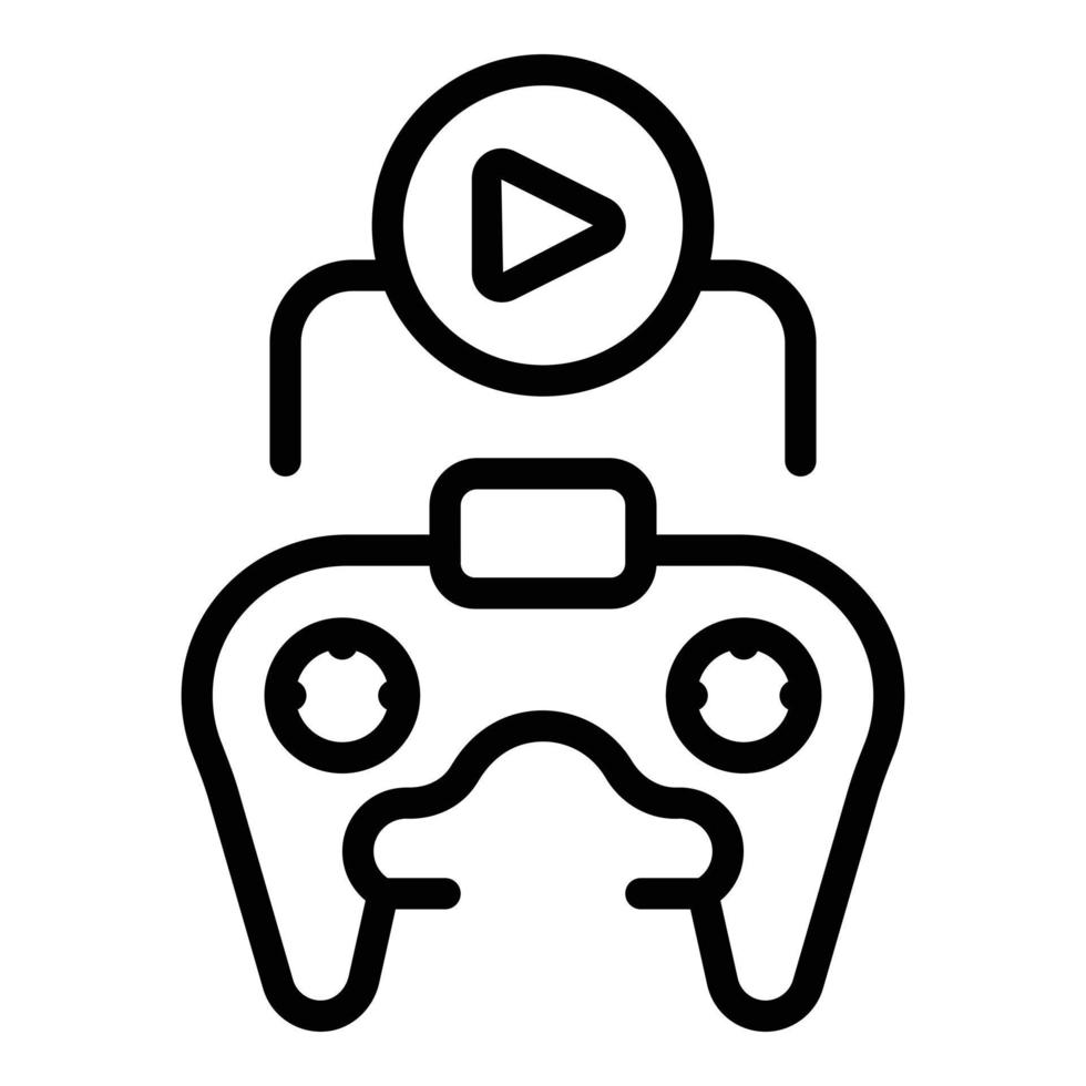 Play chest icon outline vector. Mobile menu vector