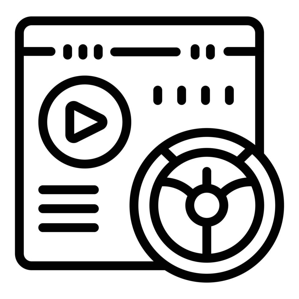 Car gameplay icon outline vector. Arcade button vector
