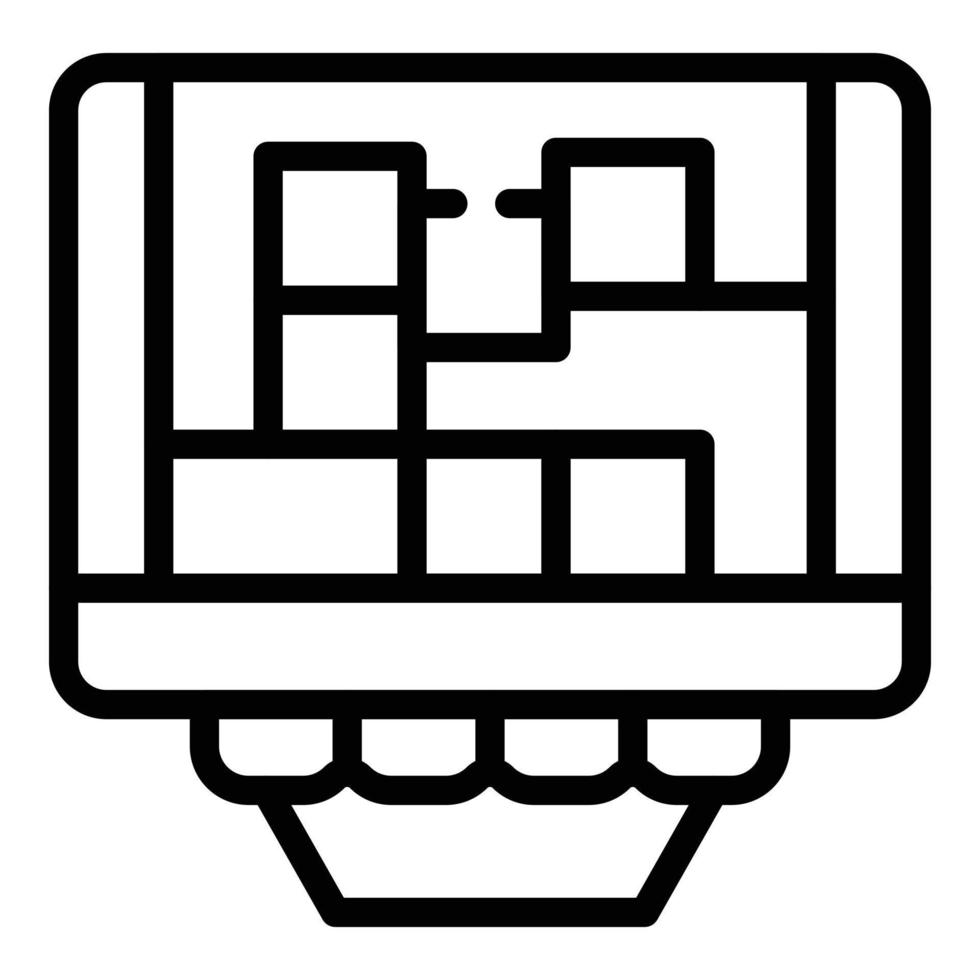 Arcade gameplay icon outline vector. Game machine vector