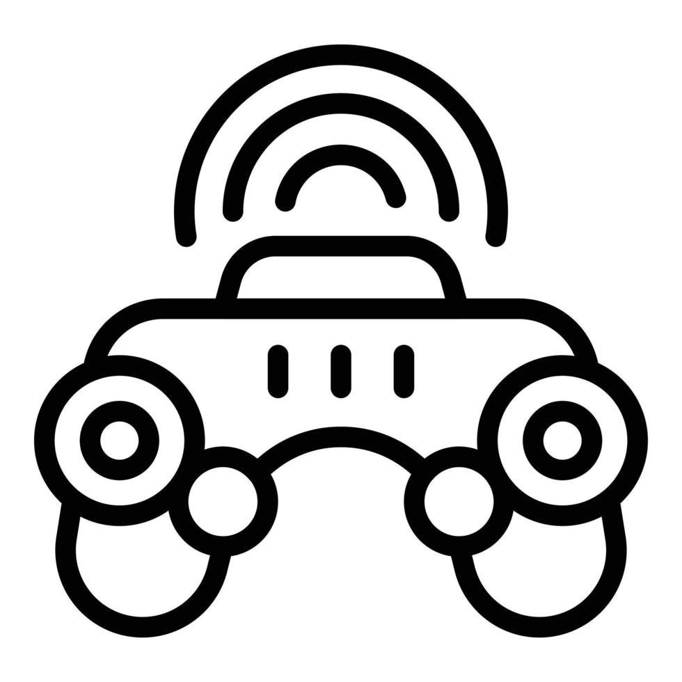 Wireless joystick icon outline vector. Game machine vector