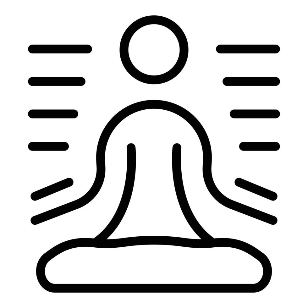 Deep meditation icon outline vector. Girl room vector