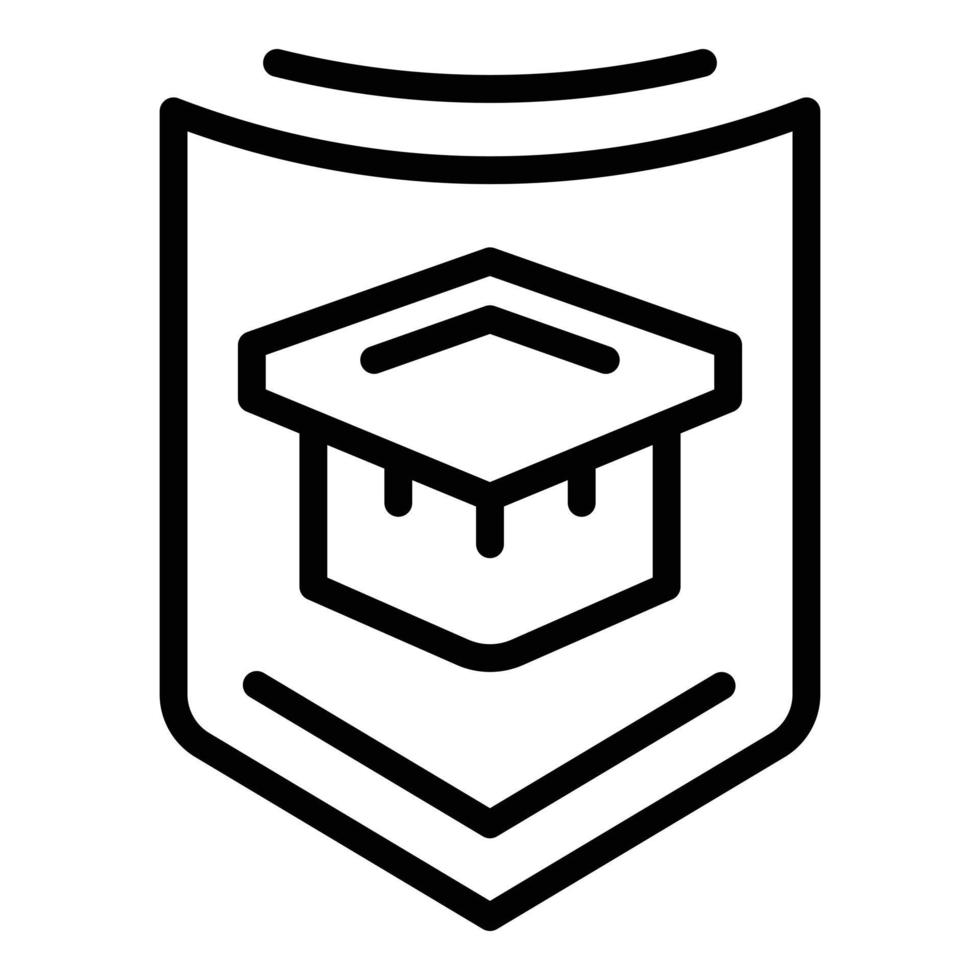 Graduation emblem icon outline vector. College school vector