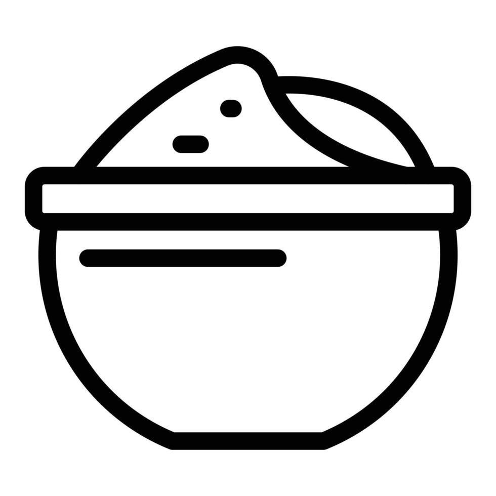 vector de contorno de icono de comida alternativa. comiendo coco