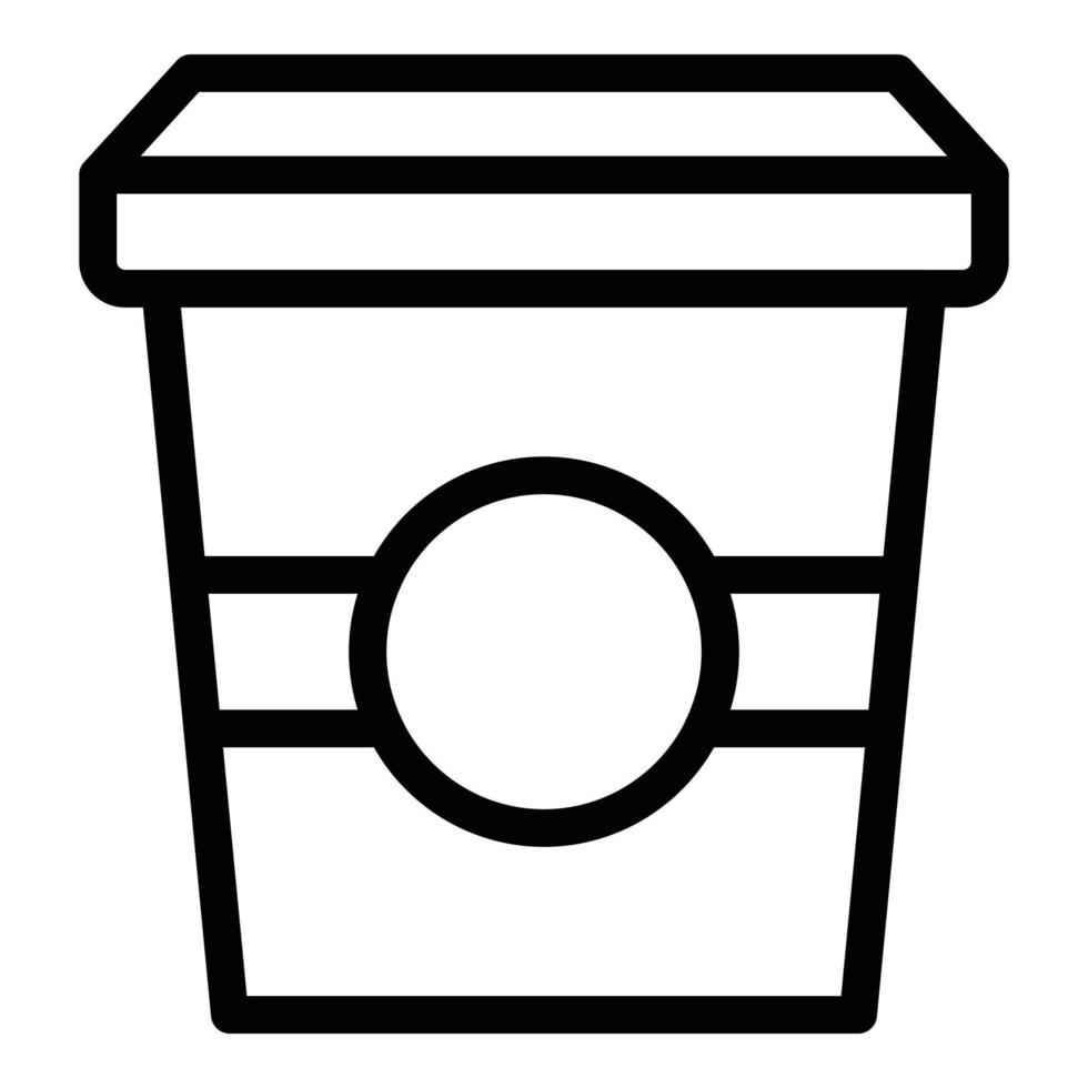 vector de contorno de icono de café para llevar. comiendo nuez