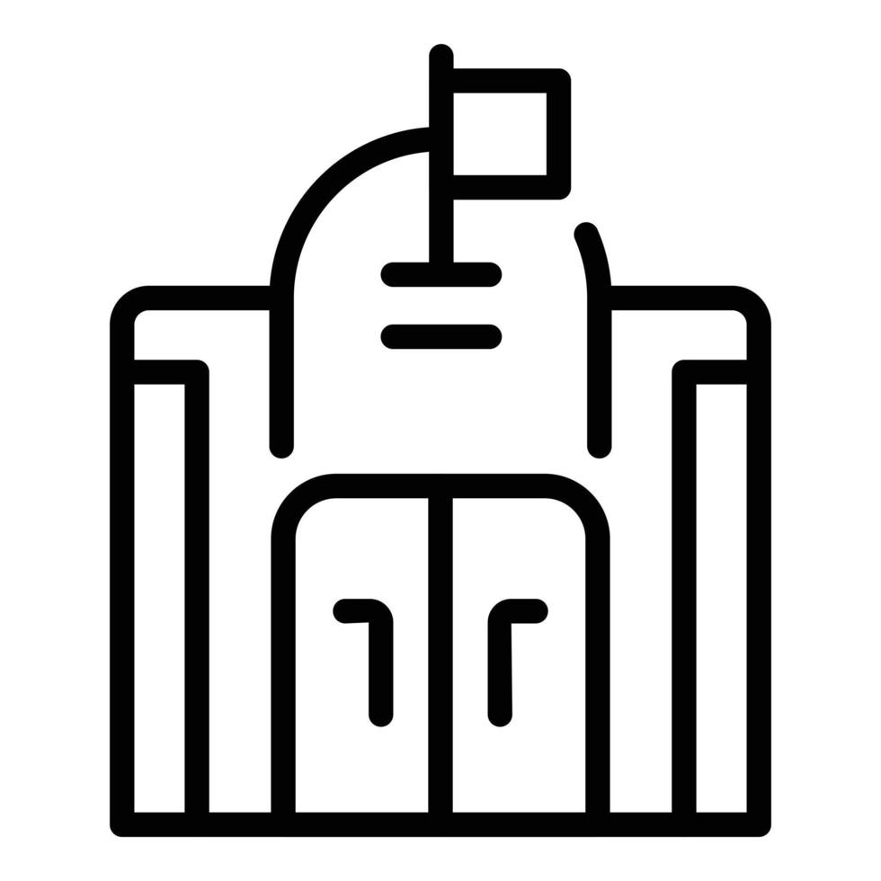 vector de contorno de icono de edificio público. ciencia de la escuela