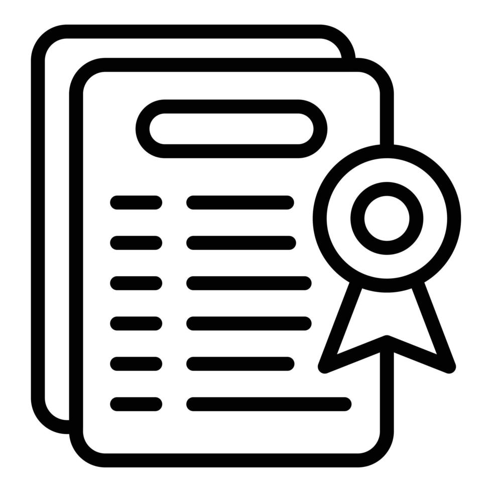 Graduation diploma icon outline vector. Study office vector