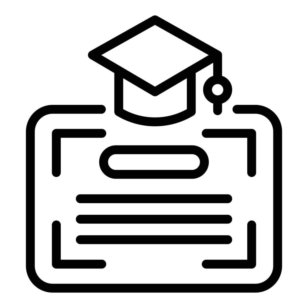Online diploma icon outline vector. School art vector