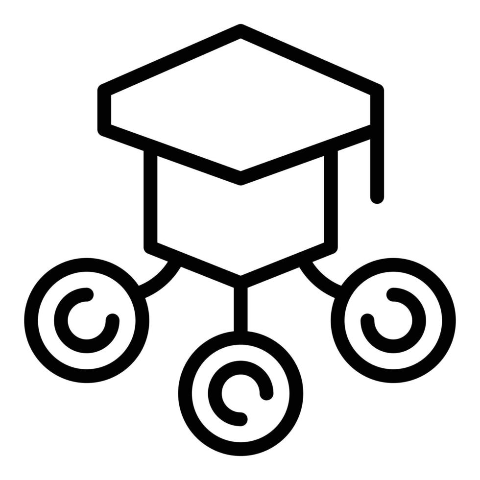 Graduation hat icon outline vector. Office study vector