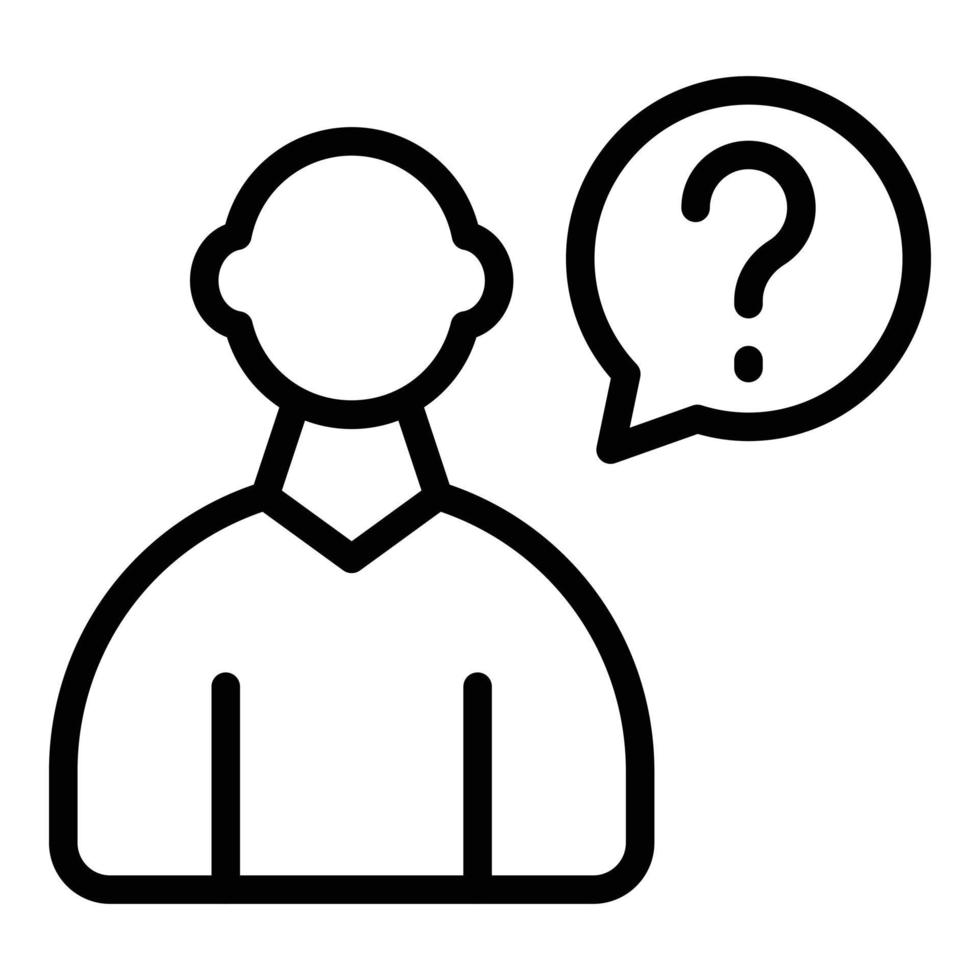 Student question icon outline vector. Study education vector