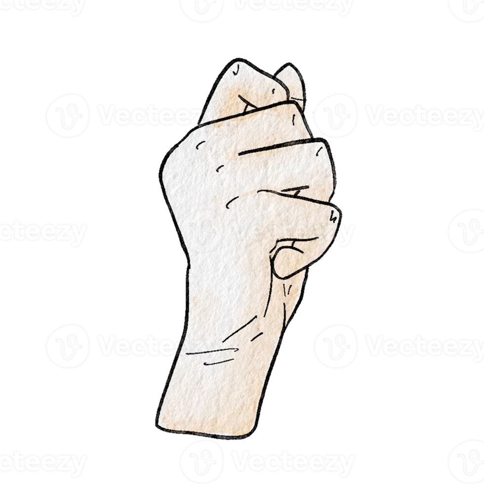 Watercolor various hand gestures png