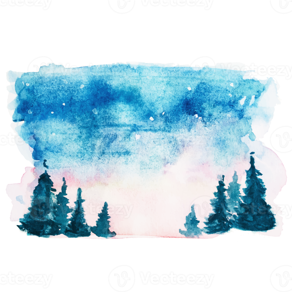 watercolor illustration ice mountain view png