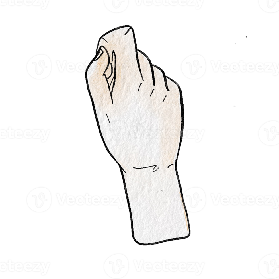 Watercolor various hand gestures png