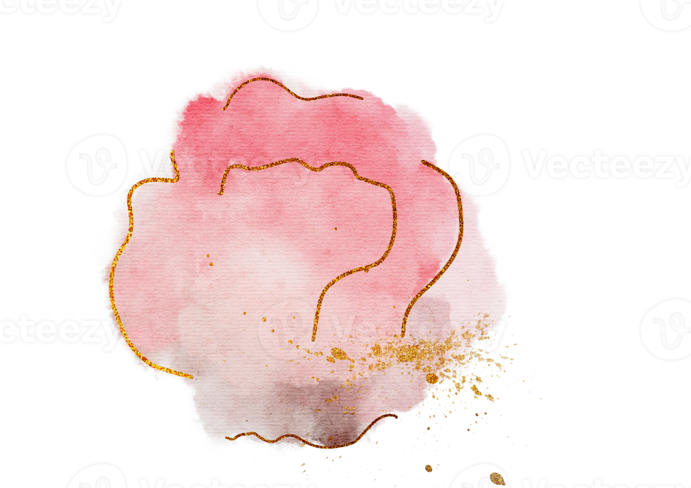 Abstract background with Alcohol ink, marble texture design with gold glitter background for template. invitation card. greeting card. wedding card png