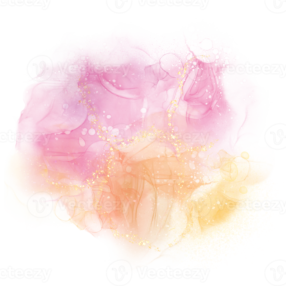 fundo abstrato com tinta de álcool, design de textura de mármore com fundo de glitter dourados para modelo. convite. cartão de felicitações. cartão de casamento png
