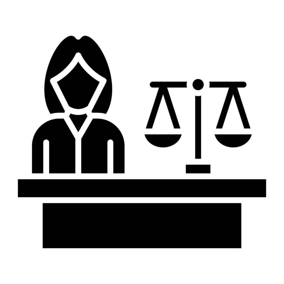 Plaintiff Female Glyph Icon vector