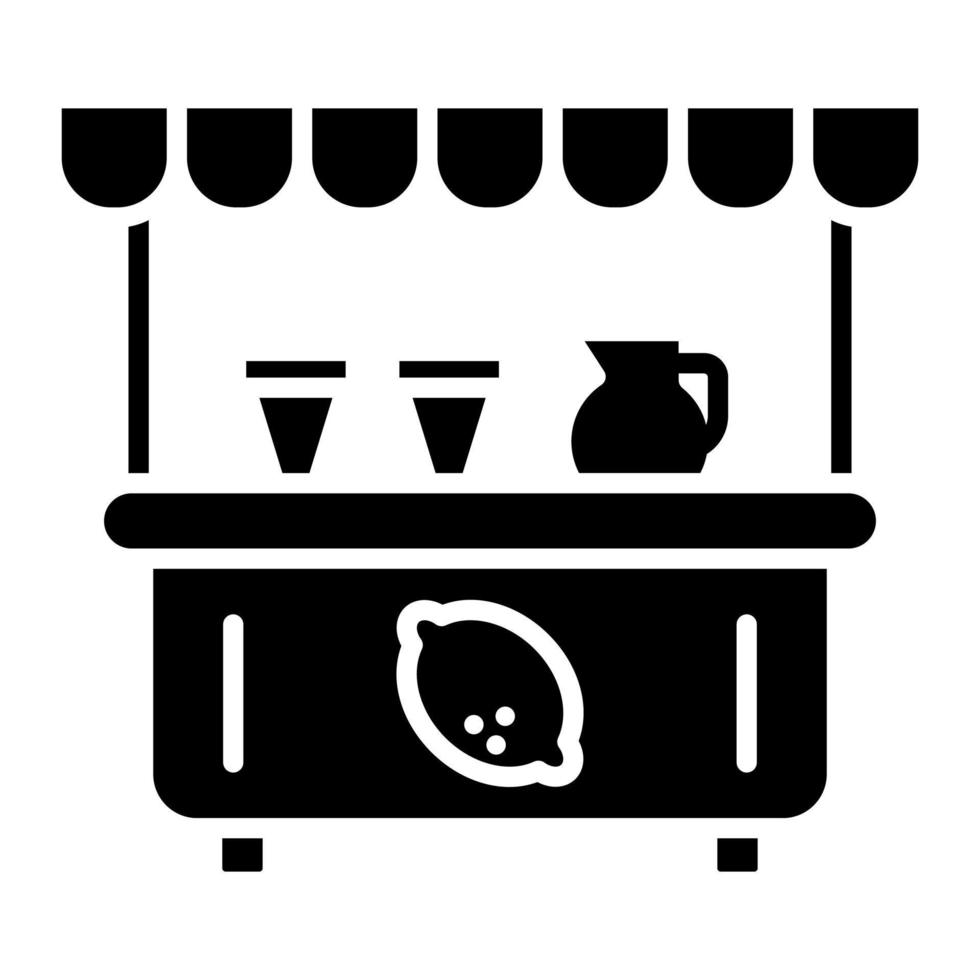 Lemonade Stall Glyph Icon vector