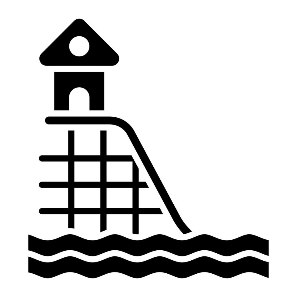 Water Slide Glyph Icon vector