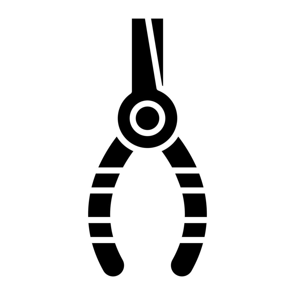 Needle Nose Pliers Glyph Icon vector