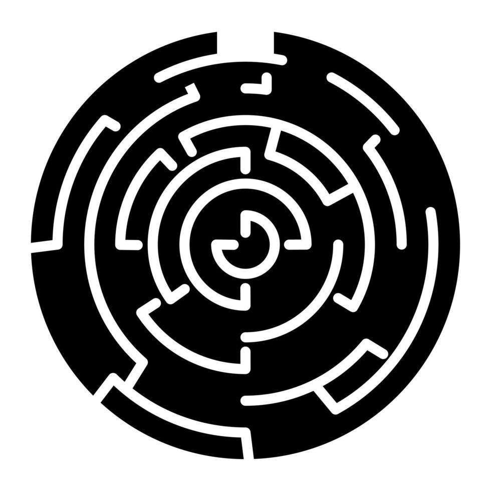 Hedge Maze Glyph Icon vector