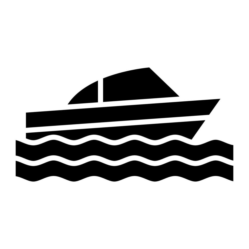 Splash Boat Glyph Icon vector