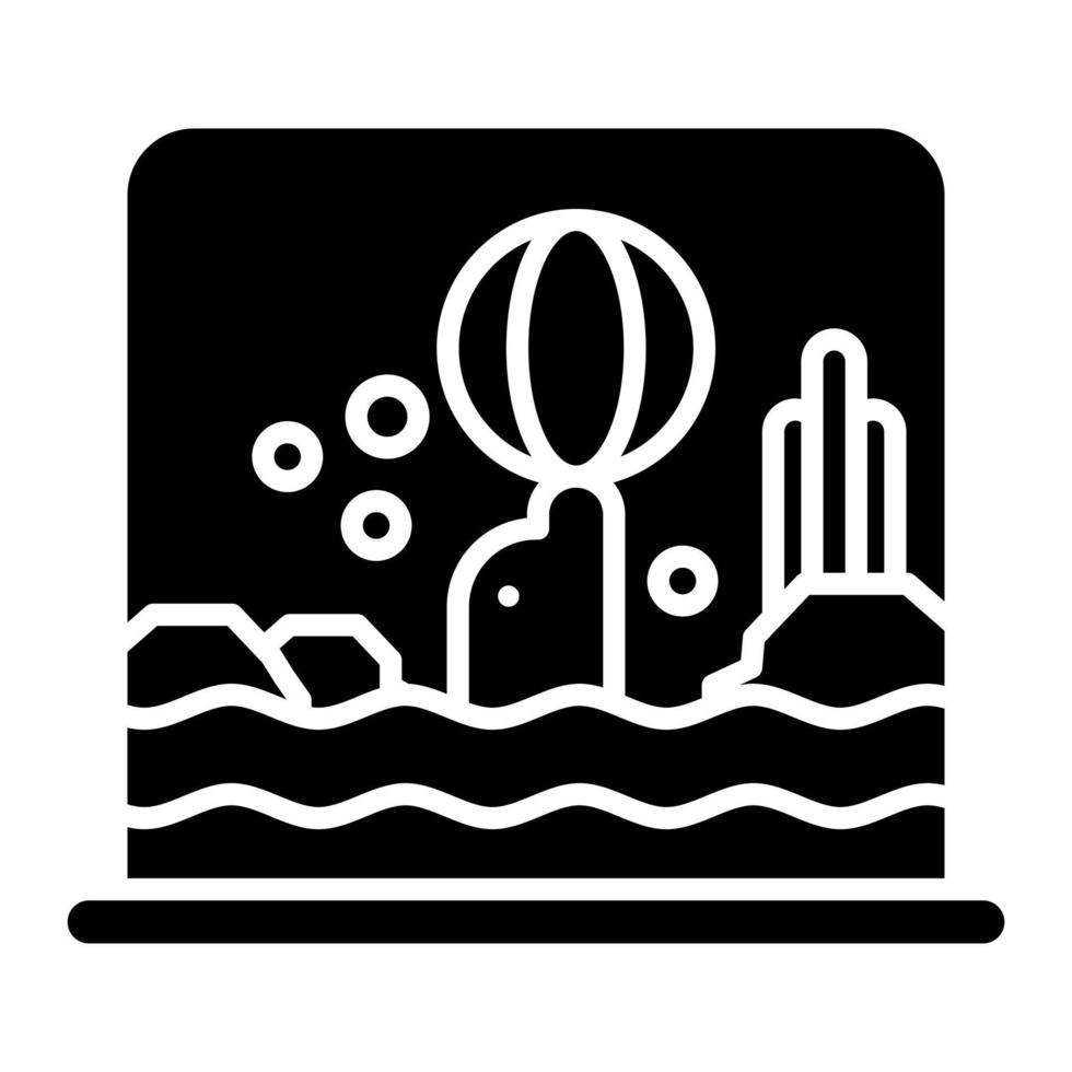 Aquarium Glyph Icon vector