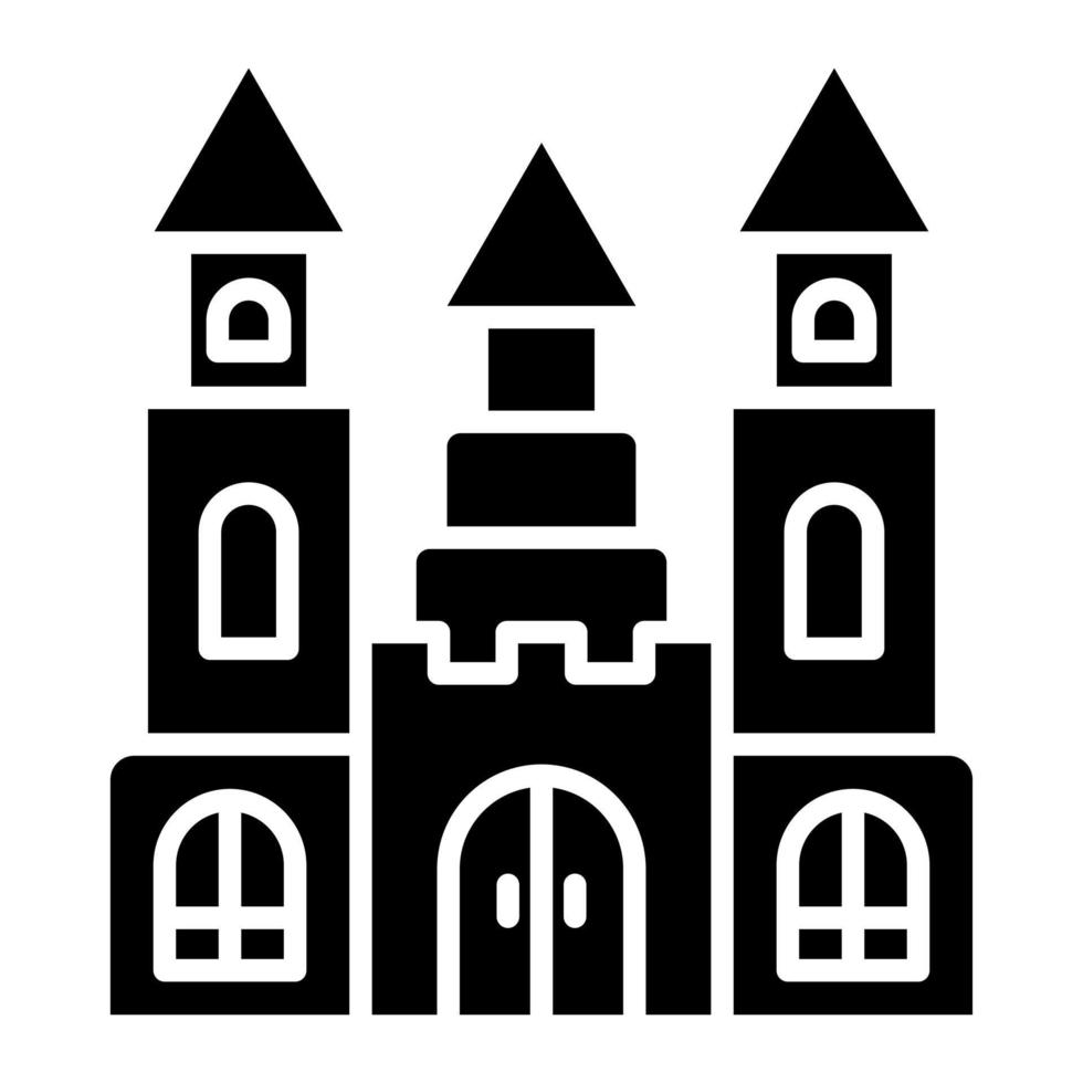 Castle Glyph Icon vector