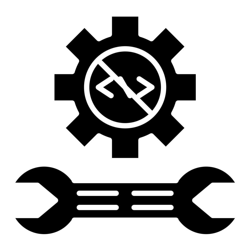 No Code Tool Glyph Icon vector